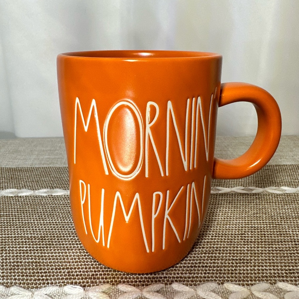 Rae Dunn “MORNIN’ PUMPKIN” 12 Ounce Coffee Mug - Picture 1 of 9
